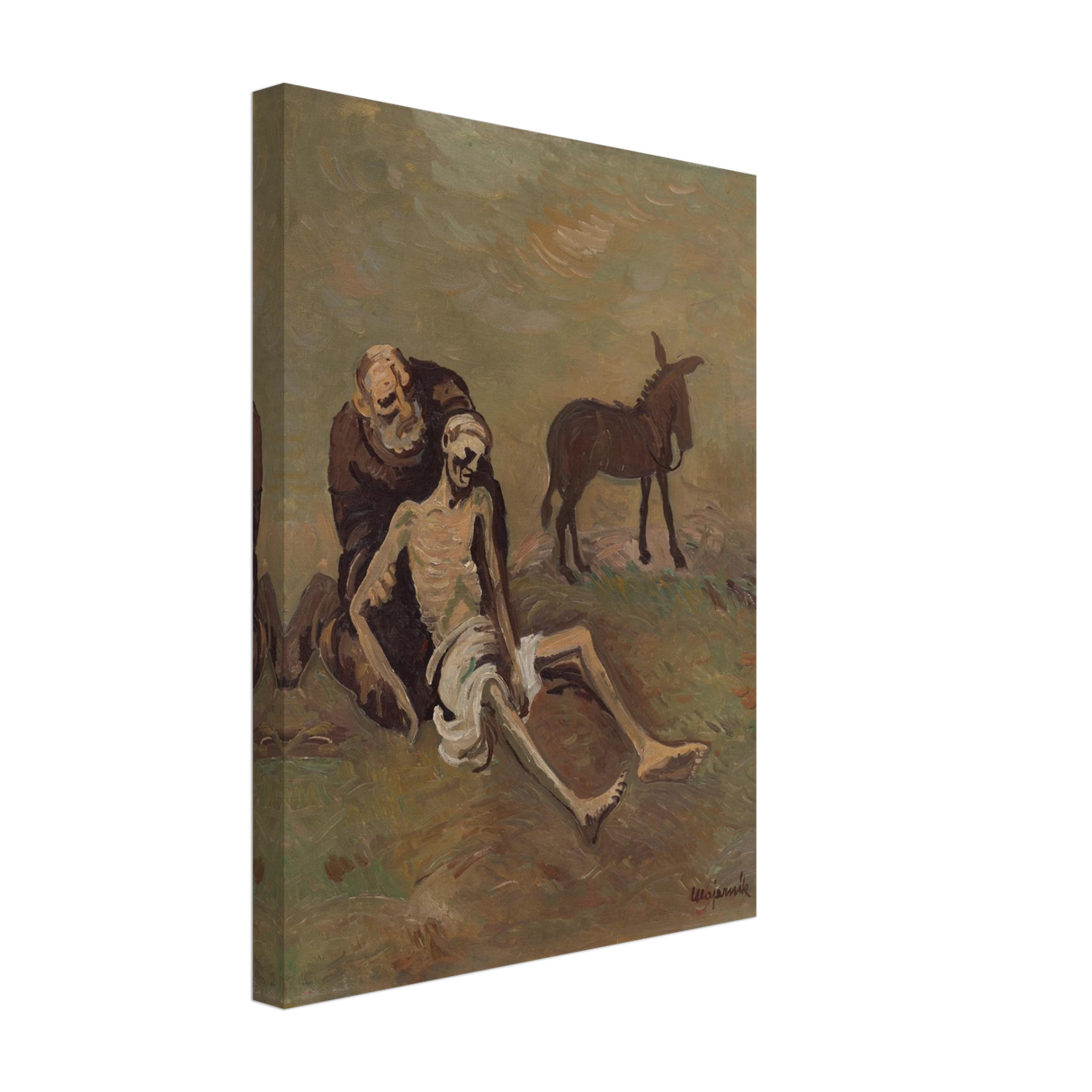 The Good Samaritan by Cyprián MajernÃk – Expressionist Biblical Wall Art PrintAluminum Print70x100 cm / 28x40″