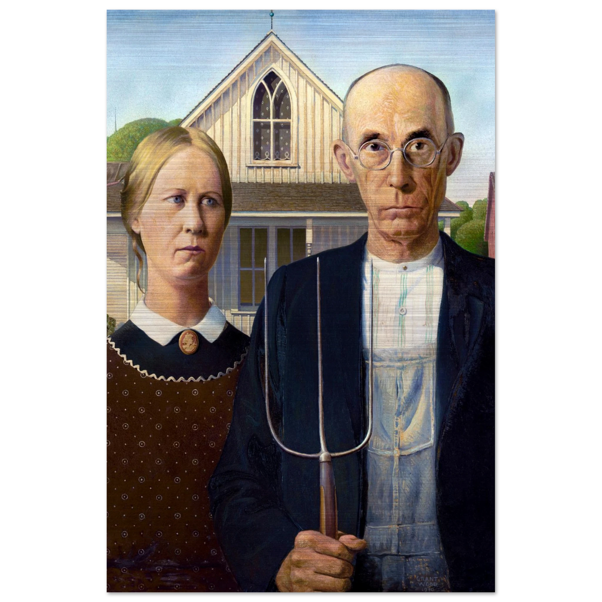 American Gothic by Grant Wood – Iconic American Regionalism Art PrintWood Prints40x60 cm / 16x24″