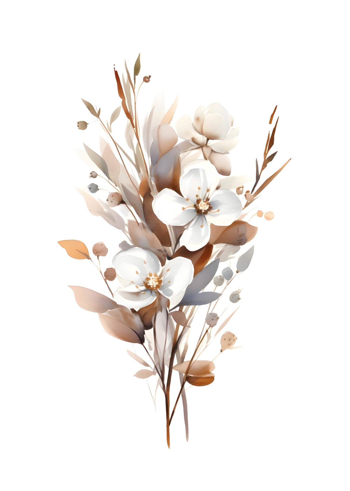 whispers of petals elegant botanical minimalism wall art print 6 design options 1Design Option 130x45 cm / 12x18"