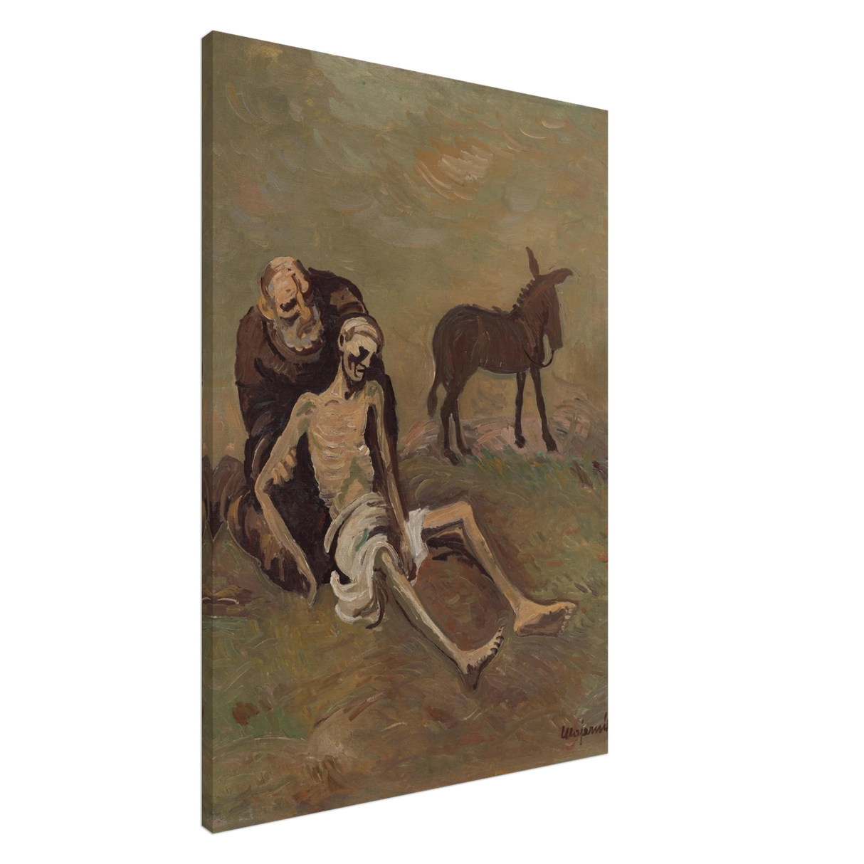 The Good Samaritan by Cyprián MajernÃk – Expressionist Biblical Wall Art PrintAluminum Print30x40 cm / 12x16″