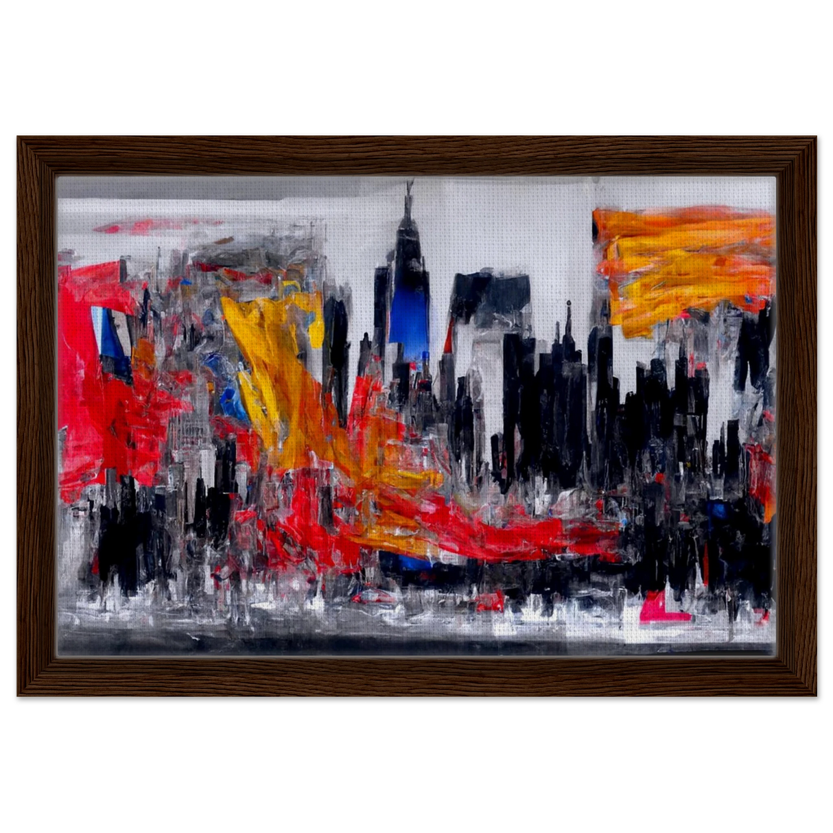 Urban Inferno – Abstract Cityscape Wall Art PrintFramed Canvas60x90 cm / 24x36″
