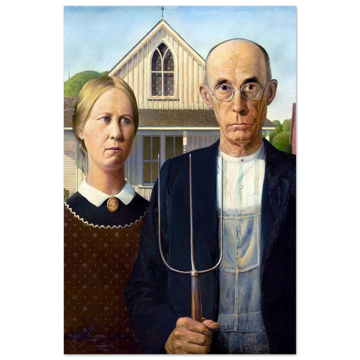 American Gothic by Grant Wood – Iconic American Regionalism Art PrintAcrylic Print50x75 cm / 20x30″