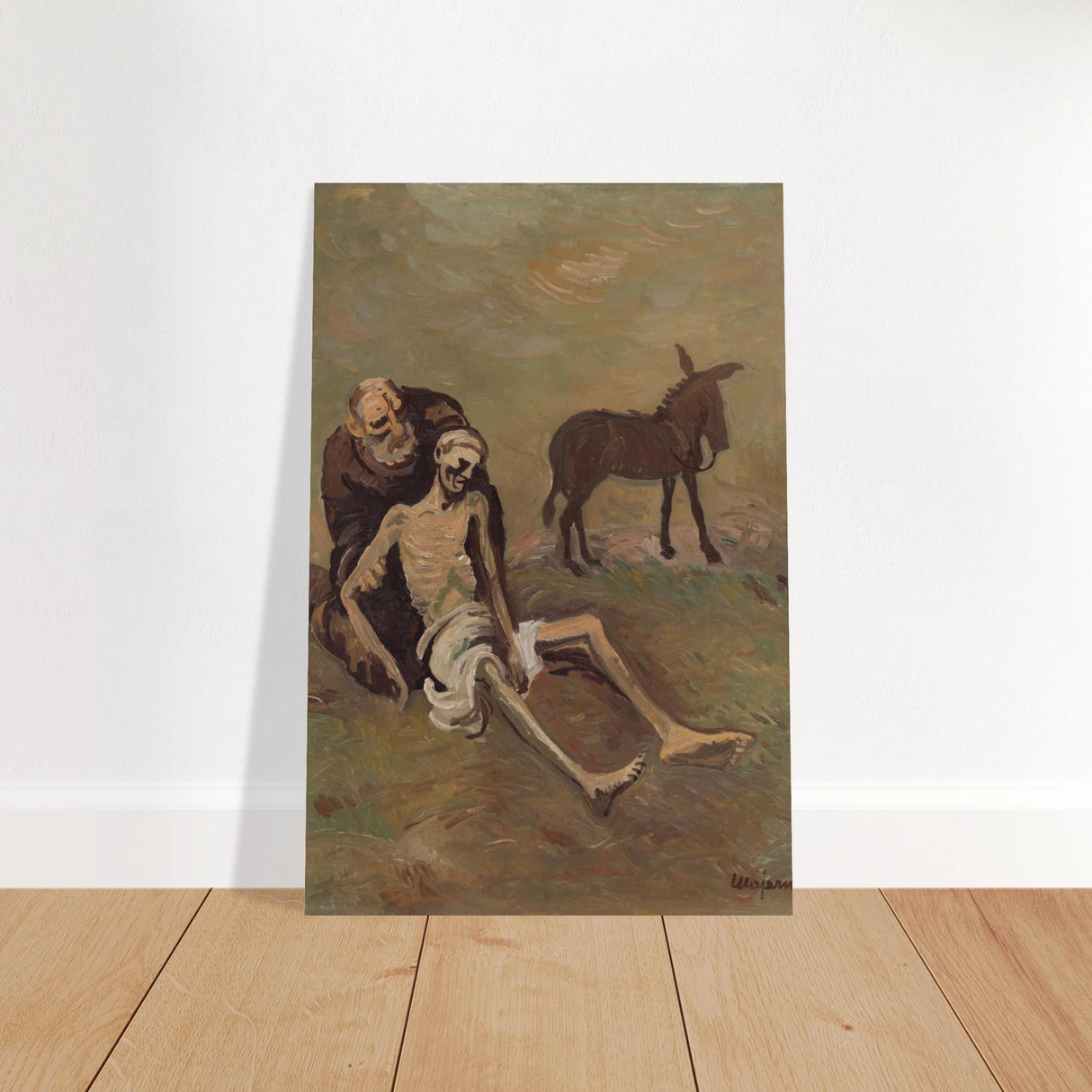 The Good Samaritan by Cyprián MajernÃk – Expressionist Biblical Wall Art PrintFramed Canvas50x70 cm / 20x28″