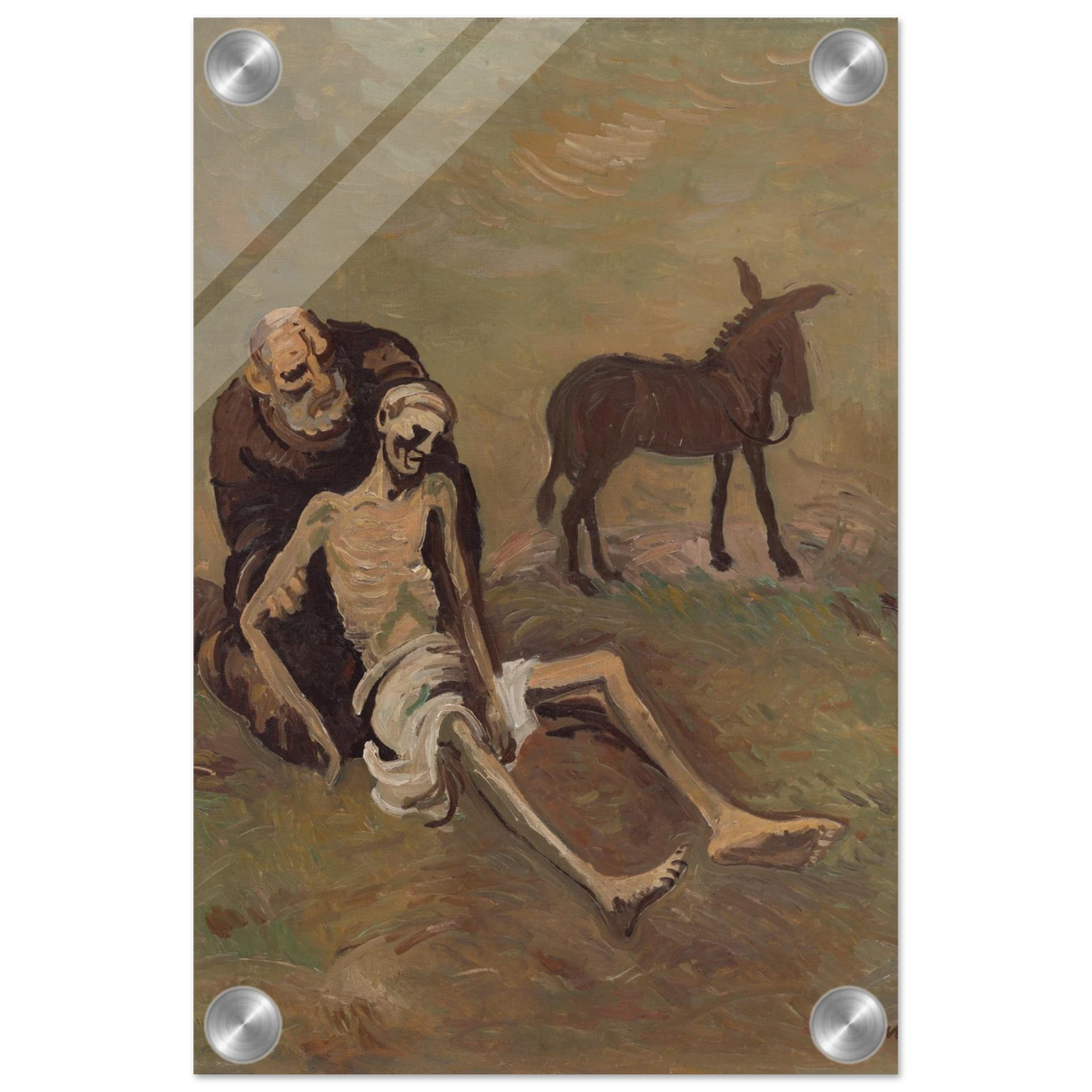 The Good Samaritan by Cyprián MajernÃk – Expressionist Biblical Wall Art PrintAluminum Print45x60 cm / 18x24″