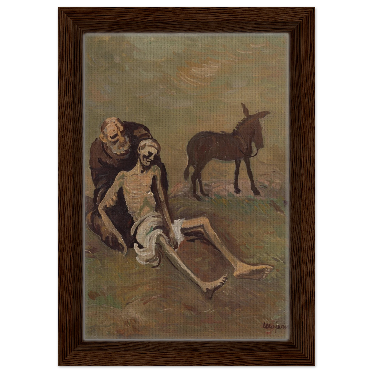 The Good Samaritan by Cyprián MajernÃk – Expressionist Biblical Wall Art PrintCanvas50x70 cm / 20x28″