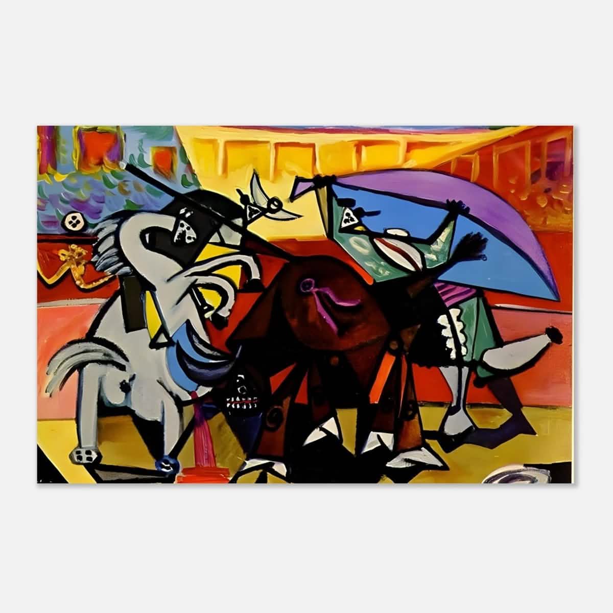 A Bullfight Cubism Painting by Pablo Picasso | wall art print - Aluminum Print - 30x45 cm / 12x18″ -
