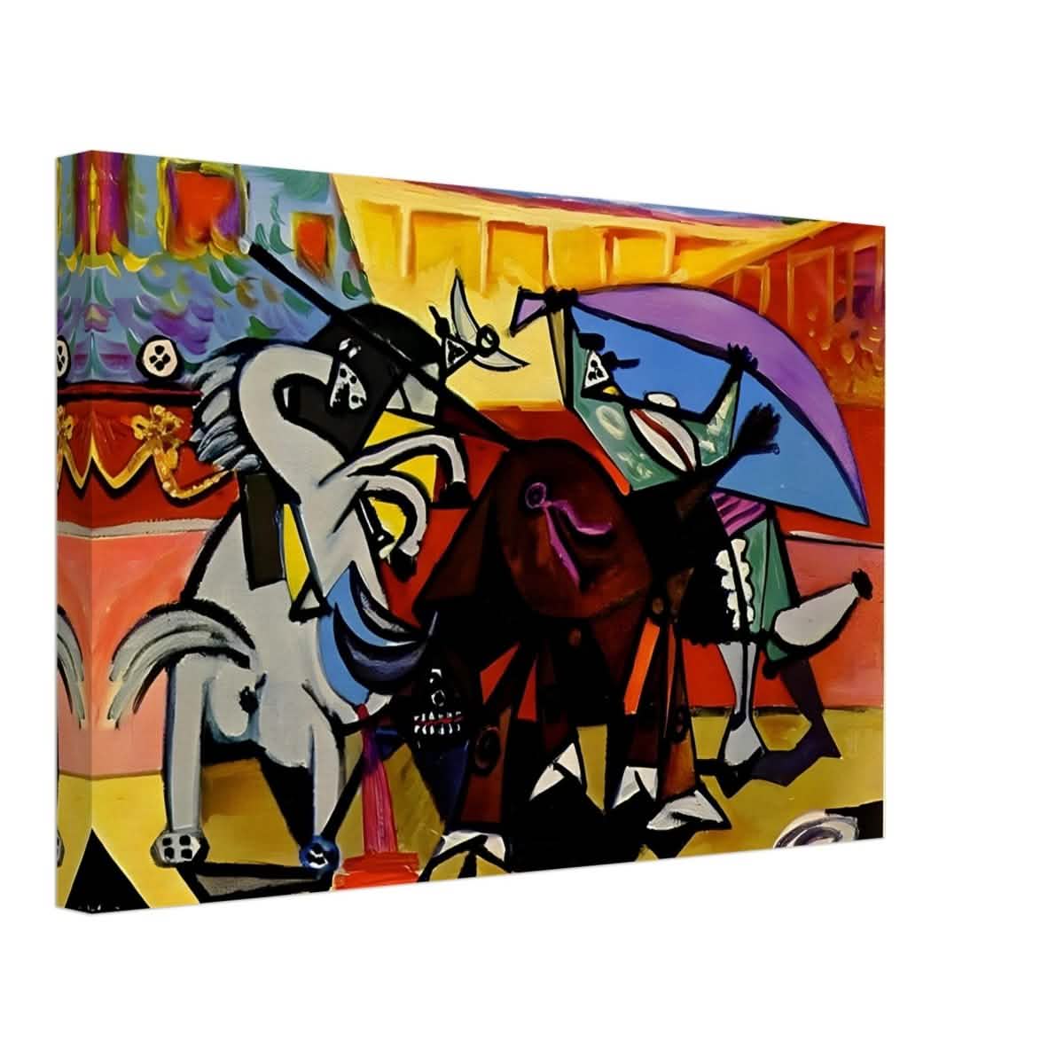 A Bullfight Cubism Painting by Pablo Picasso | wall art print - Canvas - 30x45 cm / 12x18″ -