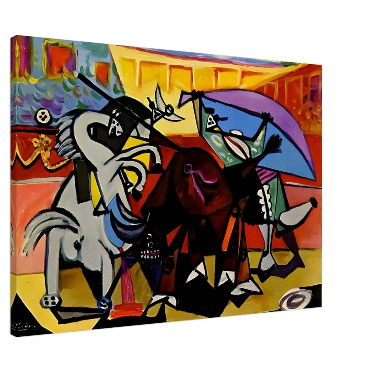 A Bullfight Cubism Painting by Pablo Picasso | wall art print - Canvas - 50x75 cm / 20x30″ -