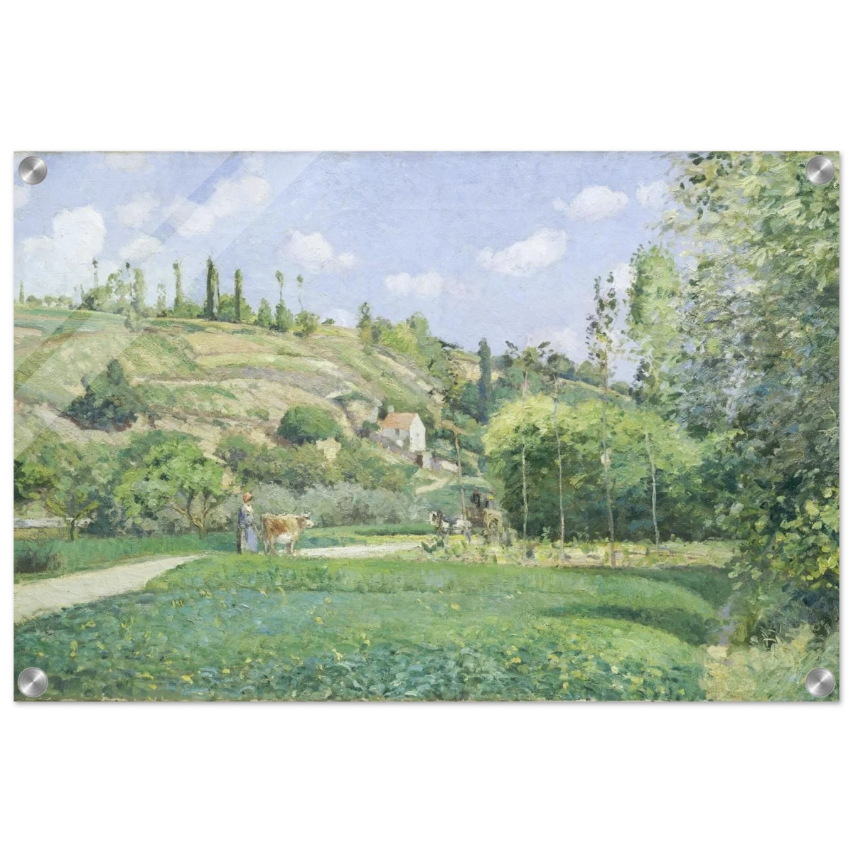 A Cowherd at Valhermeil, Auvers - sur - Oise (1874) by Camille Pissarro | Nature Wall art Print - Acrylic Print - 40x60 cm / 16x24″ -