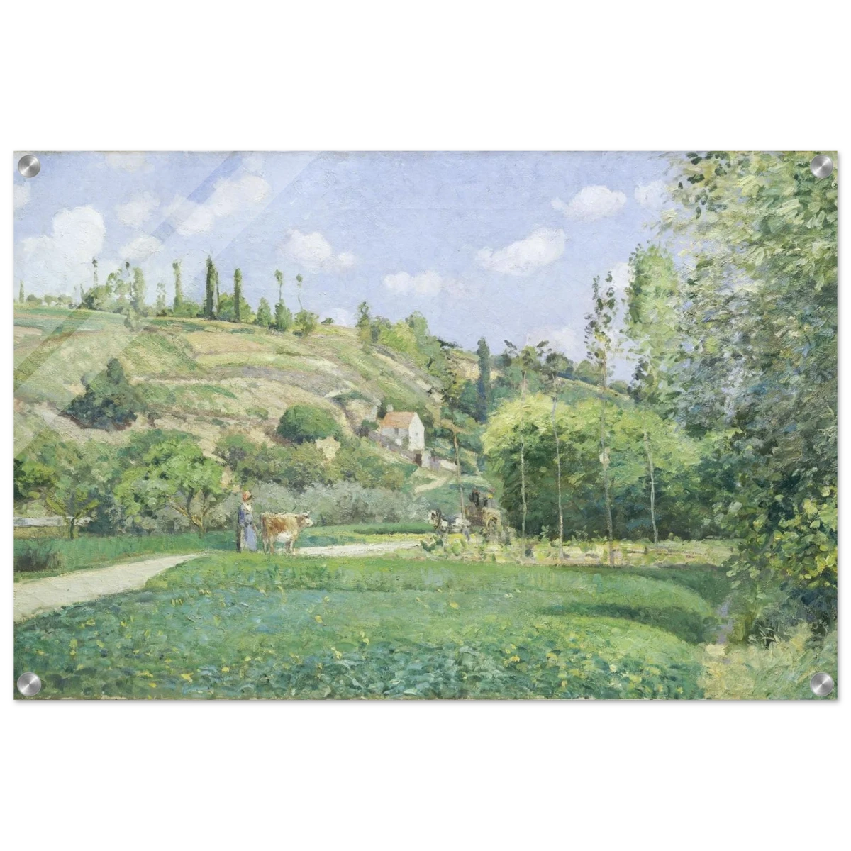 A Cowherd at Valhermeil, Auvers - sur - Oise (1874) by Camille Pissarro | Nature Wall art Print - Acrylic Print - 50x75 cm / 20x30″ -