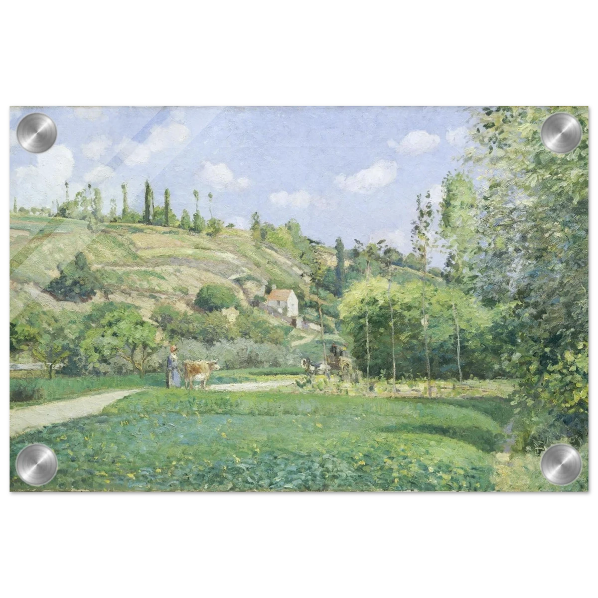 A Cowherd at Valhermeil, Auvers - sur - Oise (1874) by Camille Pissarro | Nature Wall art Print - Acrylic Print - 20x30 cm / 8x12″ -