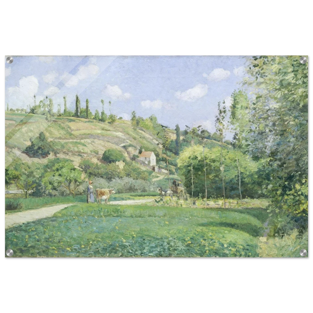 A Cowherd at Valhermeil, Auvers - sur - Oise (1874) by Camille Pissarro | Nature Wall art Print - Acrylic Print - 60x90 cm / 24x36″ -