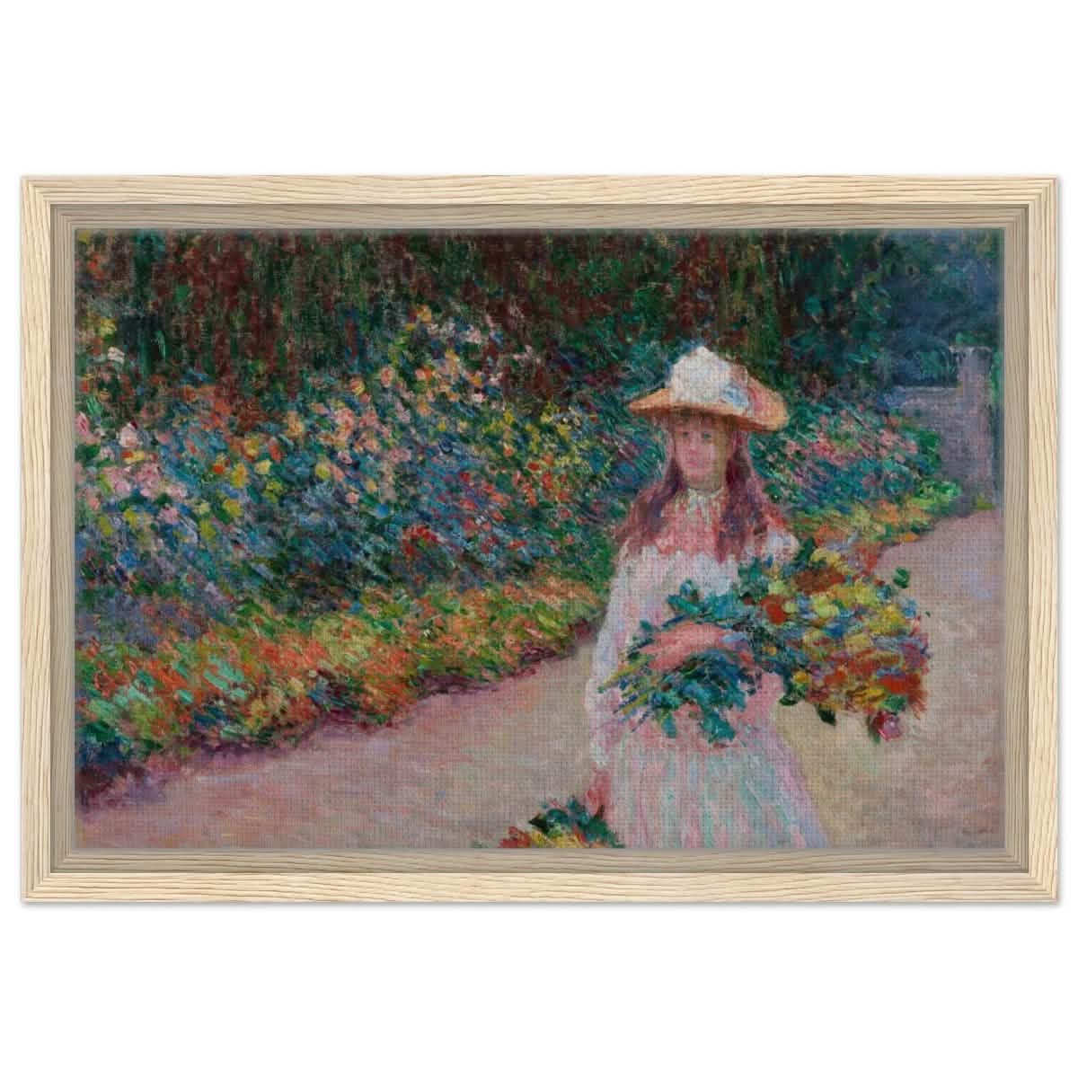 A Girl in the Garden | Vintage Art Wall art print - Framed Canvas - 30x45 cm / 12x18″ - Wood frame