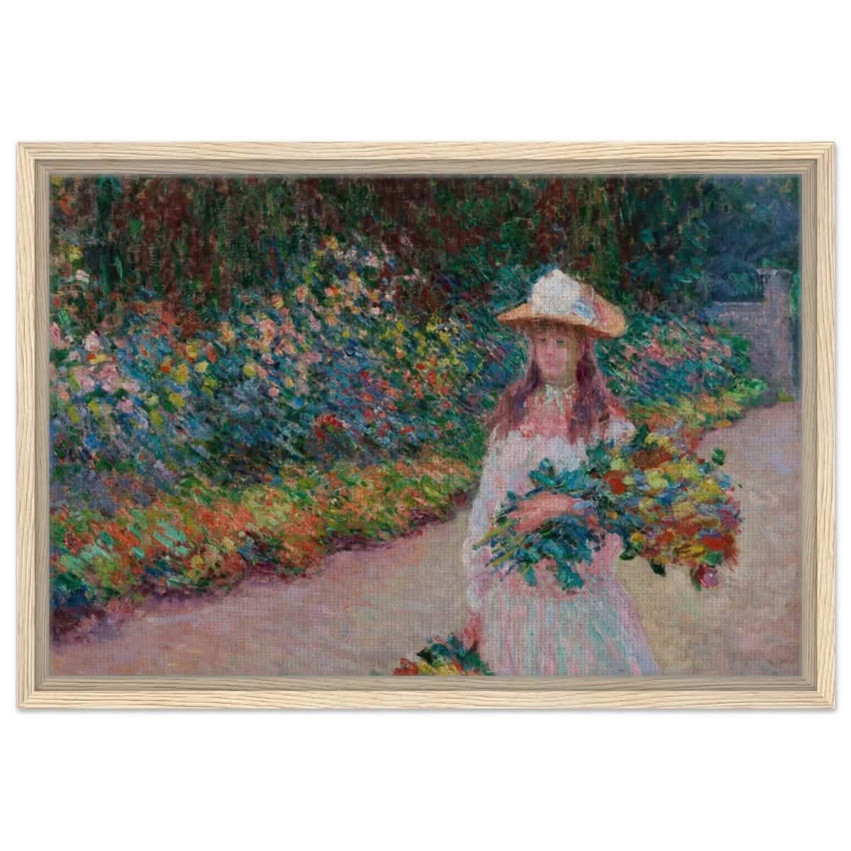 A Girl in the Garden | Vintage Art Wall art print - Framed Canvas - 40x60 cm / 16x24″ - Wood frame