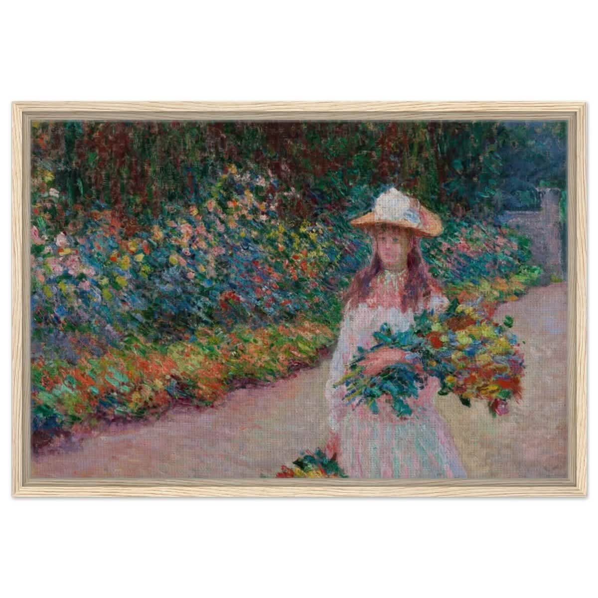 A Girl in the Garden | Vintage Art Wall art print - Framed Canvas - 50x75 cm / 20x30″ - Wood frame