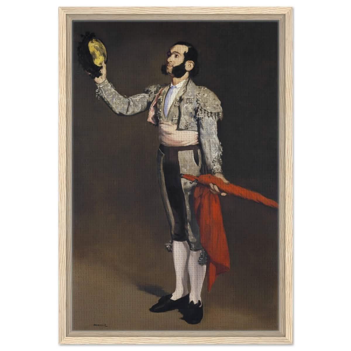 A Matador by Edouard Manet (1866–67) | Vintage wall art print - Framed Canvas - 40x60 cm / 16x24″ - Wood frame