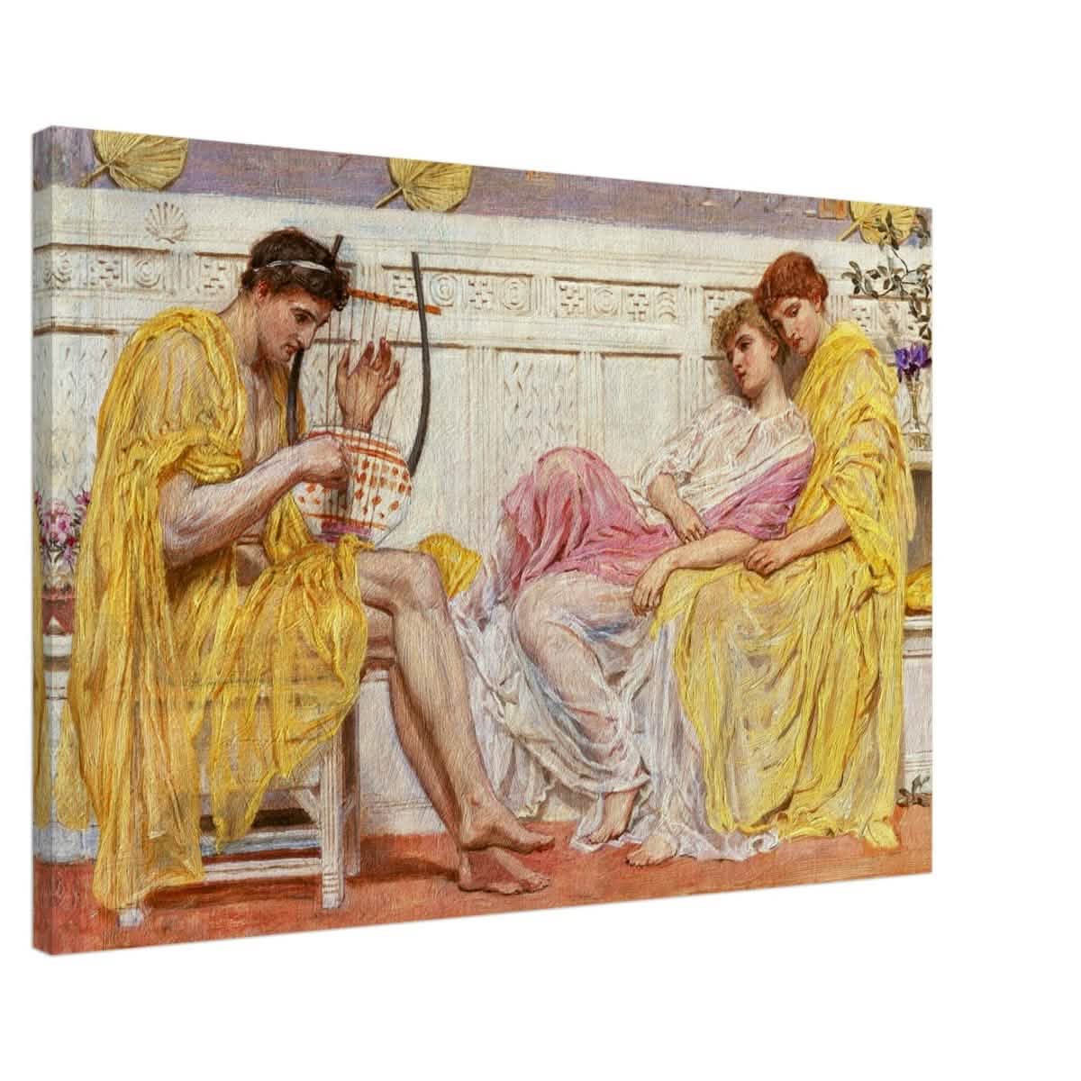 A Musician by Albert Joseph Moore (1867) | Vintage wall art print - Canvas - 60x90 cm / 24x36″ -