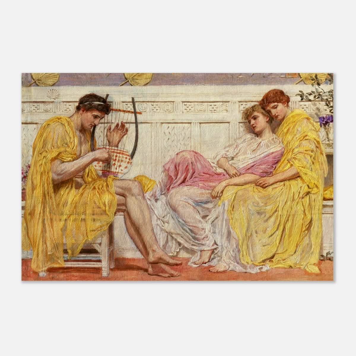 A Musician by Albert Joseph Moore (1867) | Vintage wall art print - Wood Prints - 30x45 cm / 12x18″ -