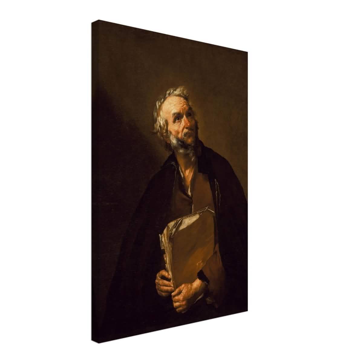 A Philosopher by Jusepe de Ribera | Vintage Wall art print - Canvas - 40x60 cm / 16x24″ -