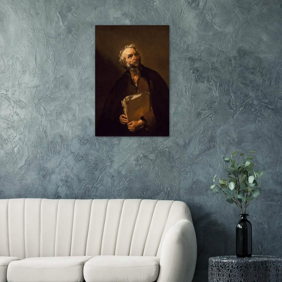 A Philosopher by Jusepe de Ribera | Vintage Wall art print - Brushed Aluminum Print - 60x90 cm / 24x36″ -