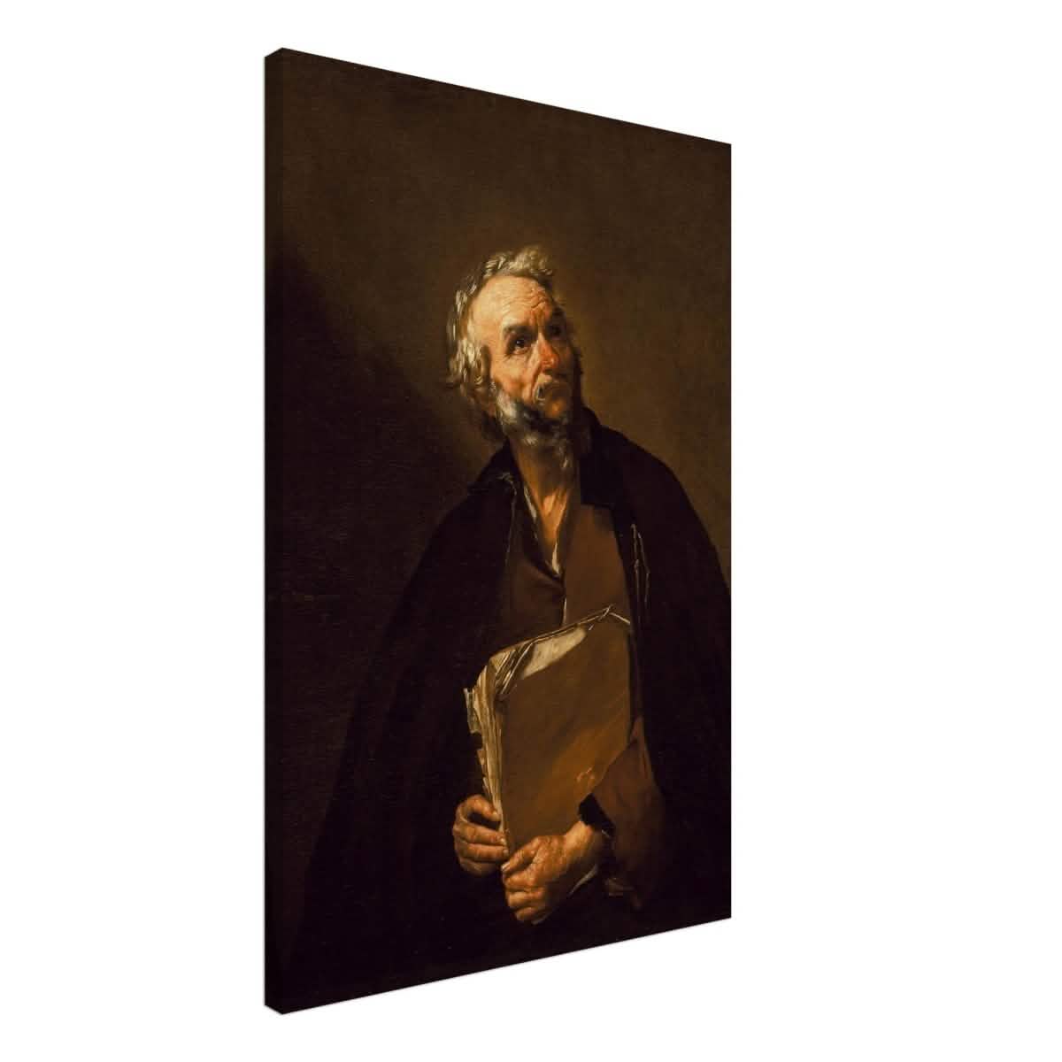 A Philosopher by Jusepe de Ribera | Vintage Wall art print - Canvas - 50x75 cm / 20x30″ -