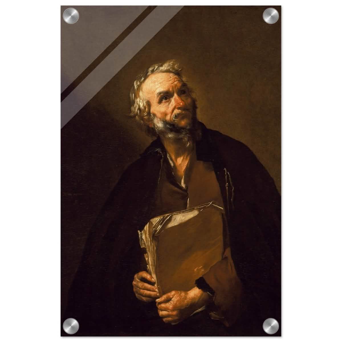A Philosopher by Jusepe de Ribera | Vintage Wall art print - Acrylic Print - 30x45 cm / 12x18″ -