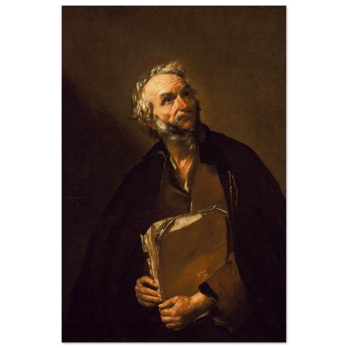 A Philosopher by Jusepe de Ribera | Vintage Wall art print - Aluminum Print - 30x45 cm / 12x18″ -