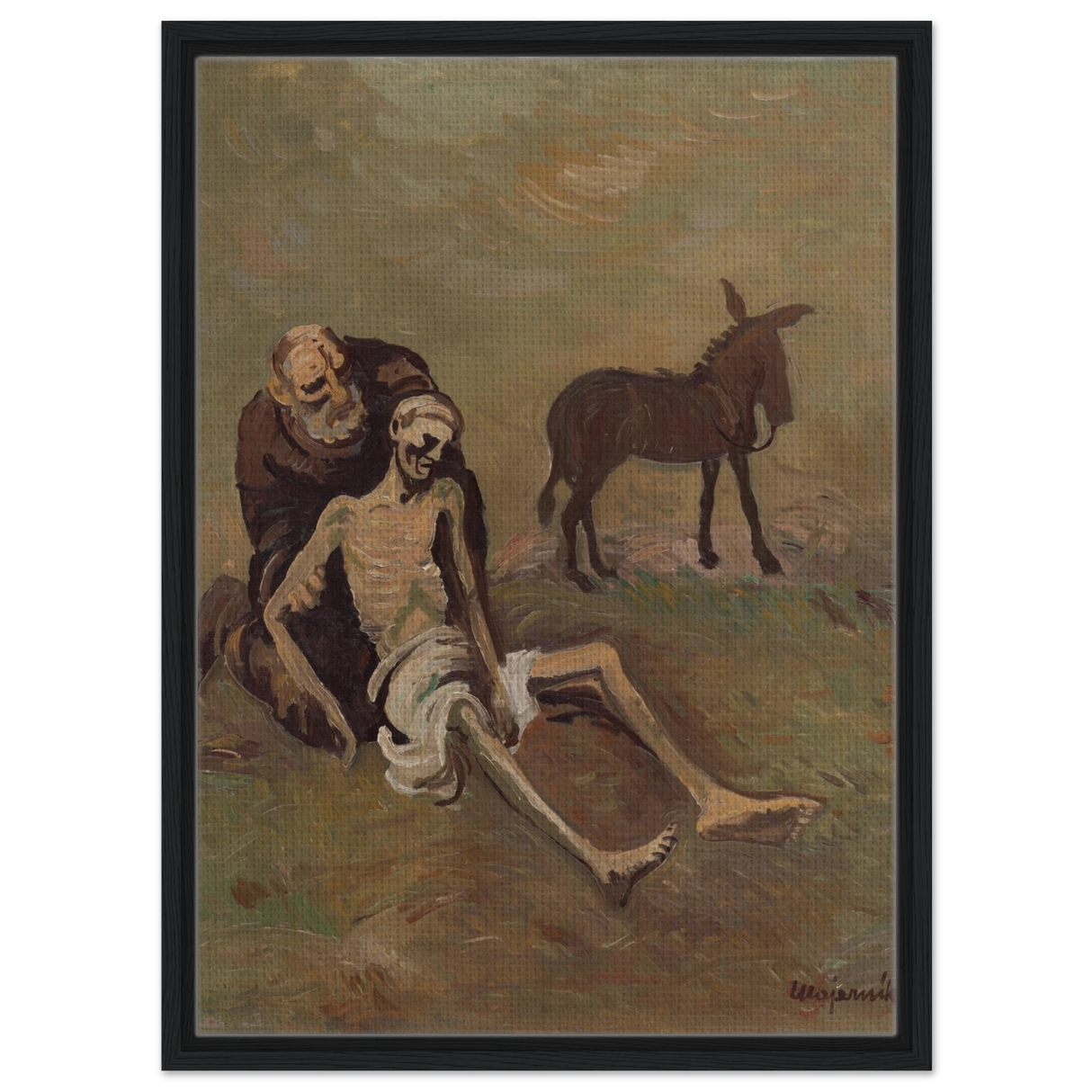 The Good Samaritan by Cyprián MajernÃk – Expressionist Biblical Wall Art PrintFine Art Poster45x60 cm / 18x24″