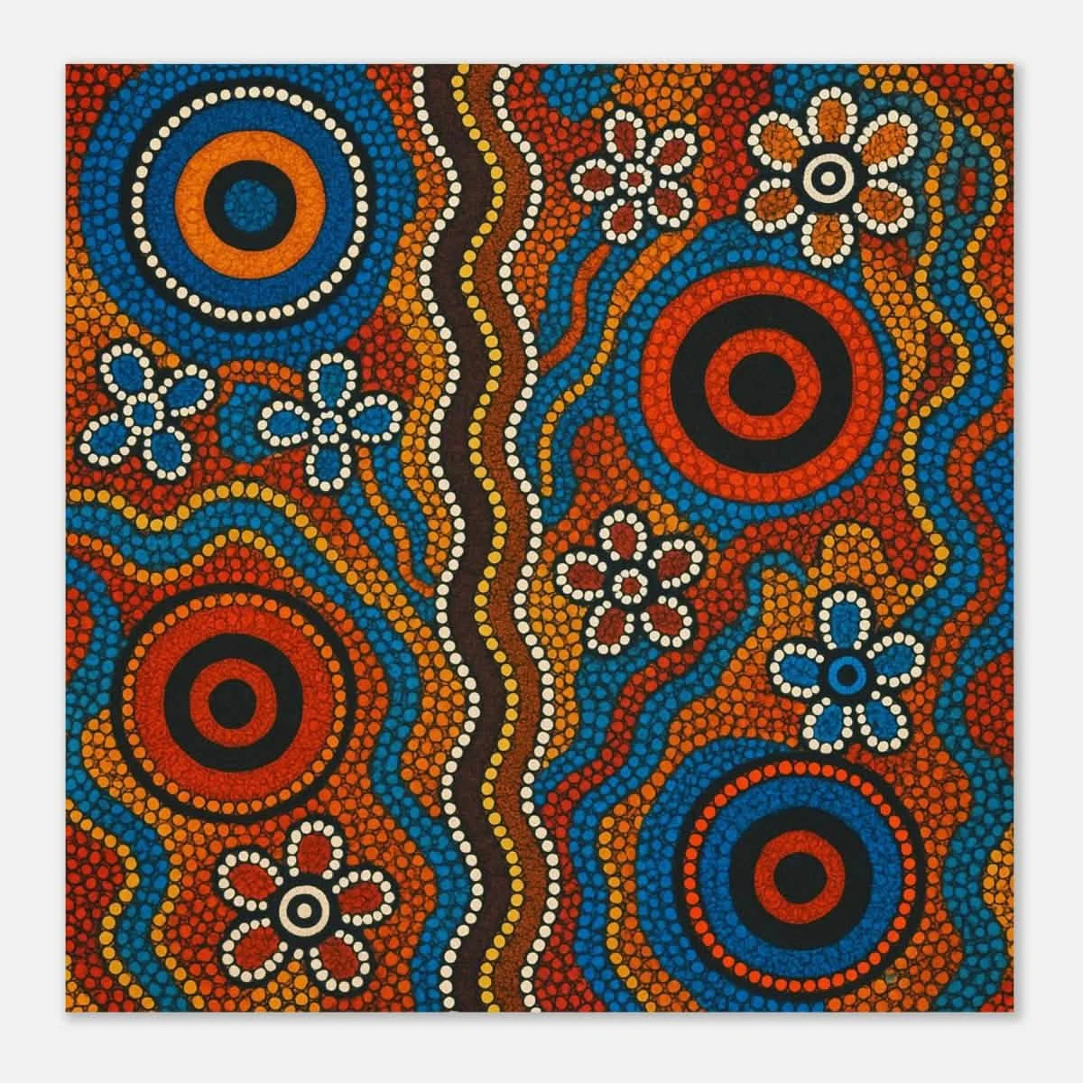 Aboriginal Dreaming Circles Wall Art Print - Aluminum Print - 20x20 cm / 8x8″ -