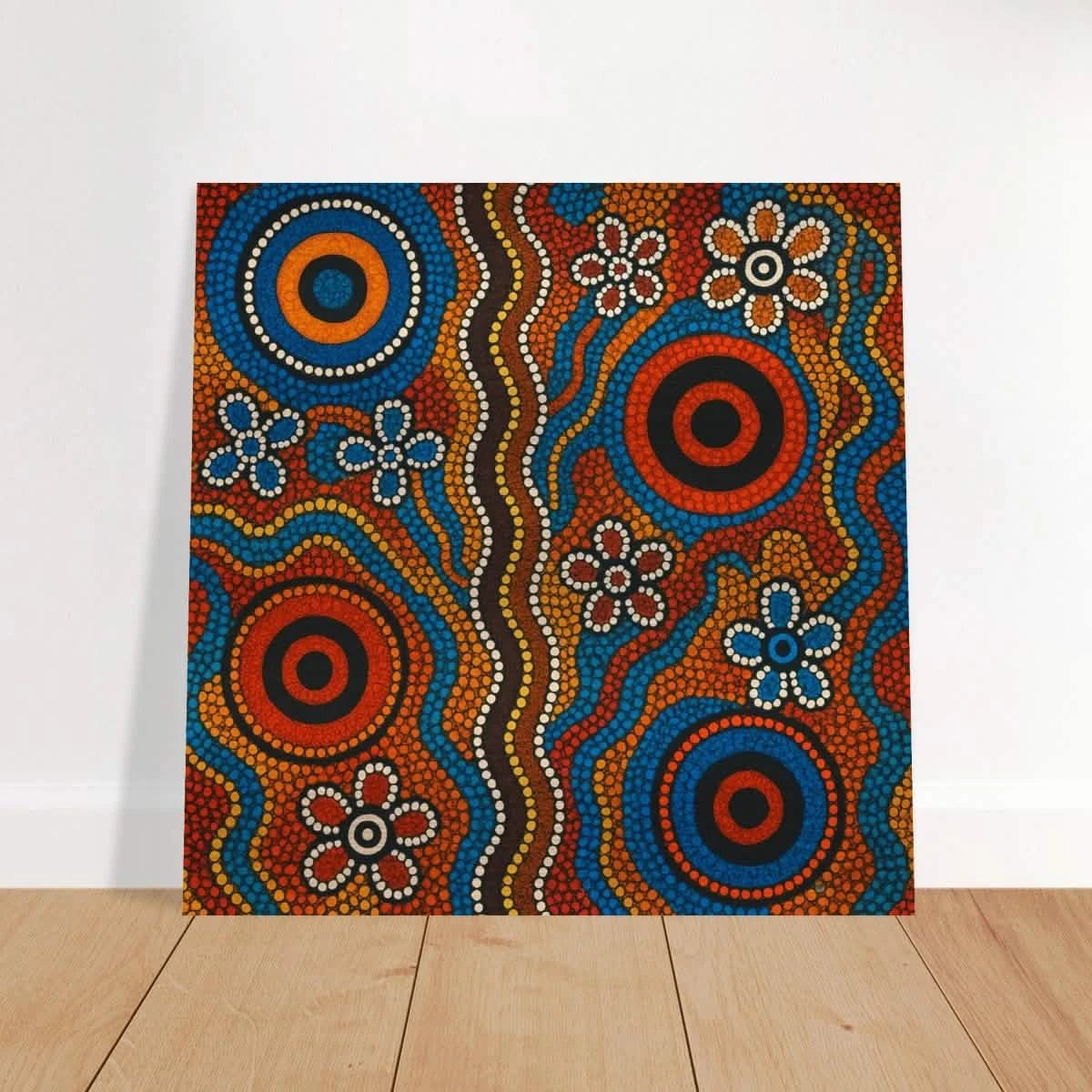 Aboriginal Dreaming Circles Wall Art Print - Brushed Aluminum Print - 20x20 cm / 8x8″ -