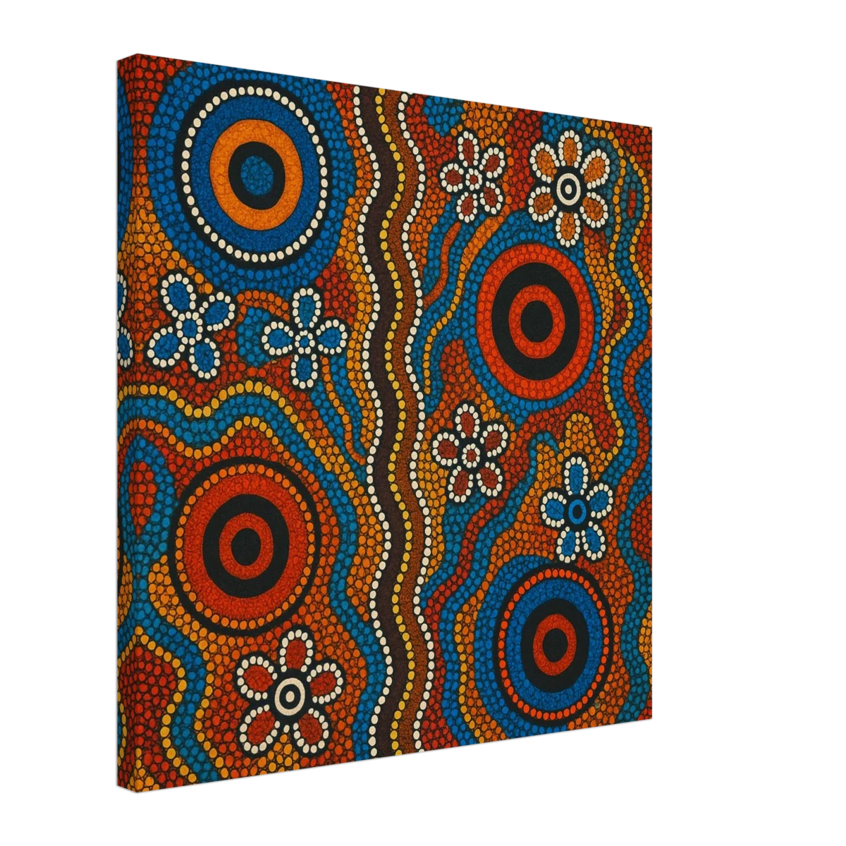Aboriginal Dreaming Circles Wall Art Print - Canvas - 50x50 cm / 20x20″ -