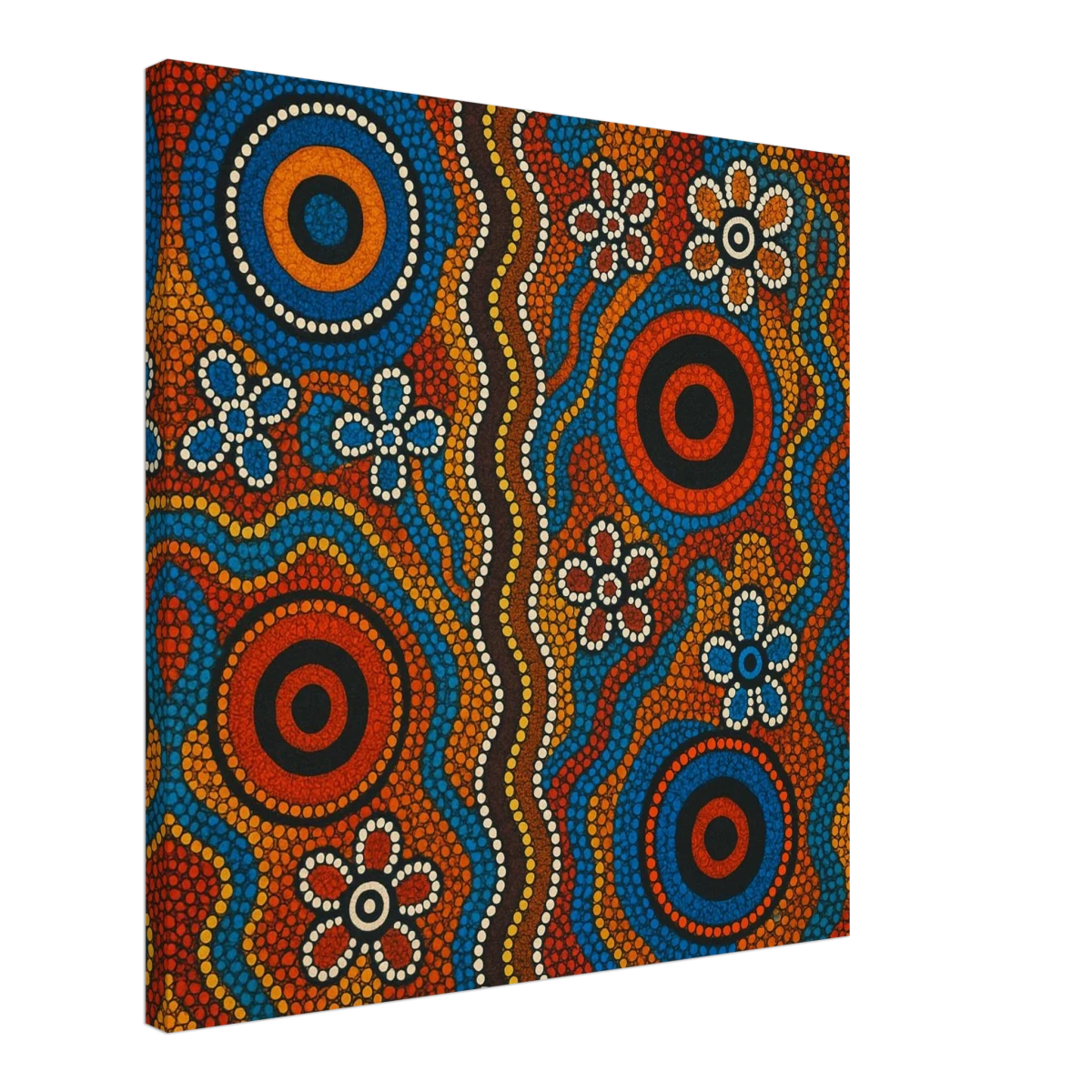 Aboriginal Dreaming Circles Wall Art Print - Canvas - 60x60 cm / 24x24″ -