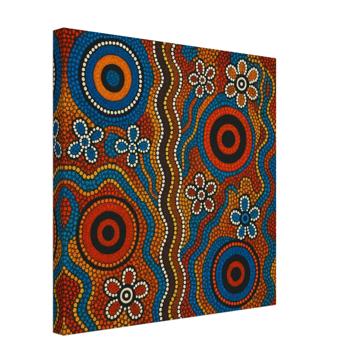 Aboriginal Dreaming Circles Wall Art Print - Canvas - 40x40 cm / 16x16″ -