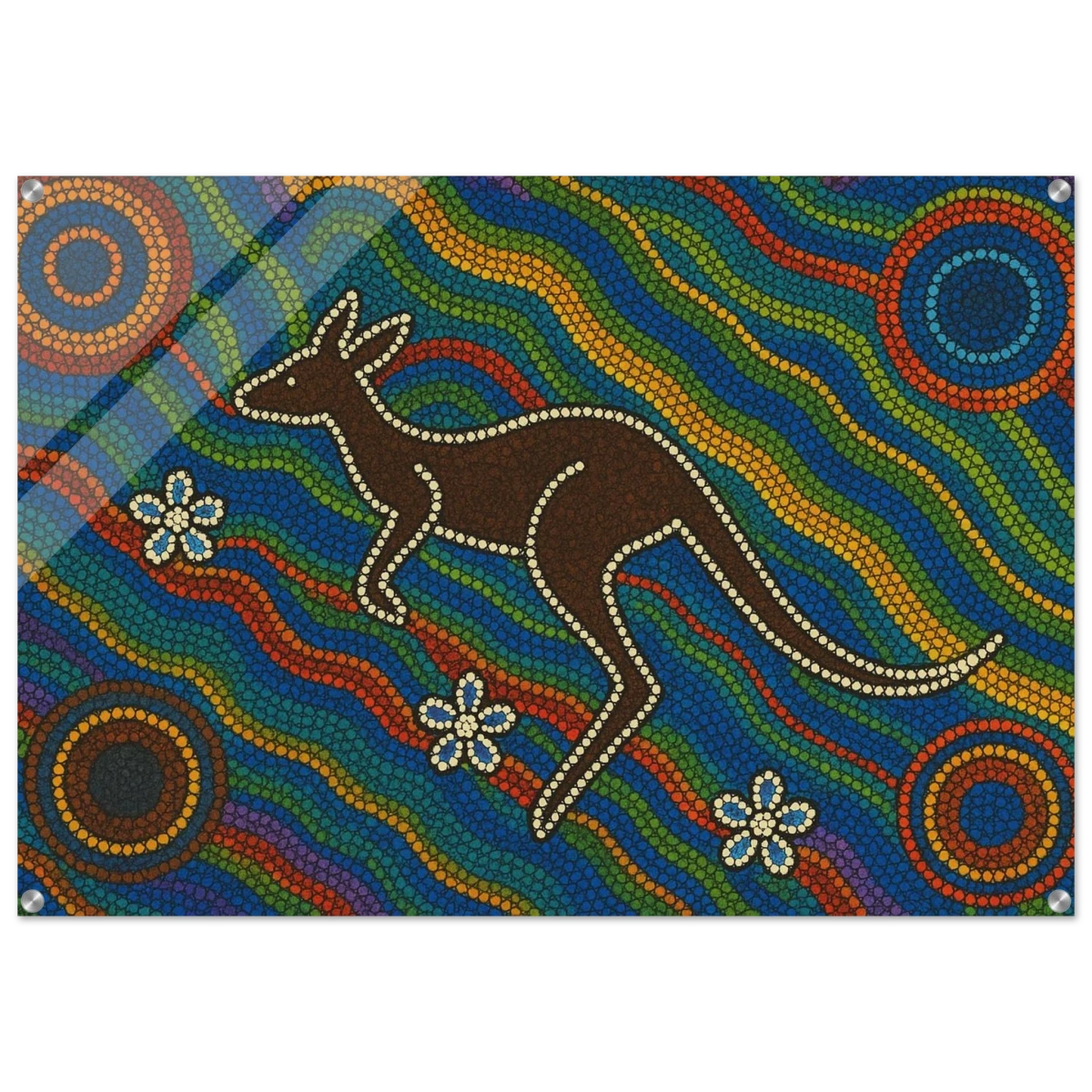Aboriginal Kangaroo Dreaming Wall Art Print - Acrylic Print - 70x100 cm / 28x40″ -