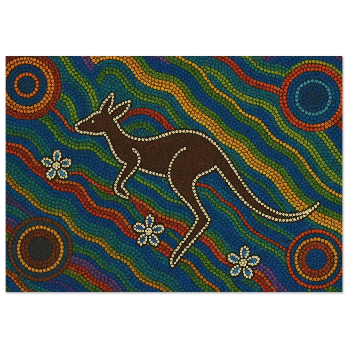 Aboriginal Kangaroo Dreaming Wall Art Print - Wood Prints - 70x100 cm / 28x40″ -
