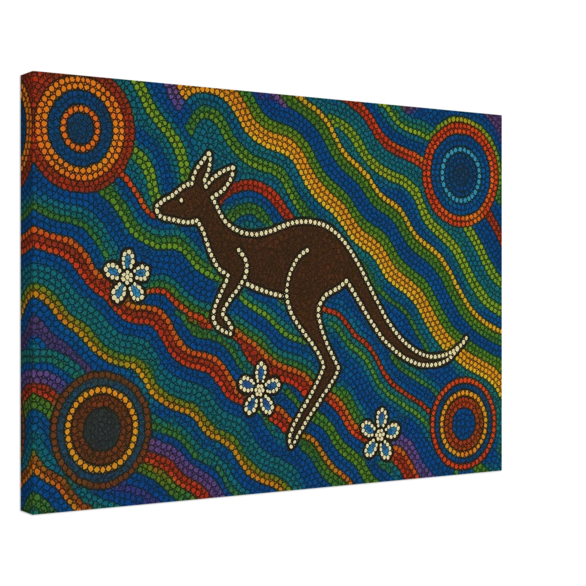 Aboriginal Kangaroo Dreaming Wall Art Print - Canvas - 50x75 cm / 20x30″ -