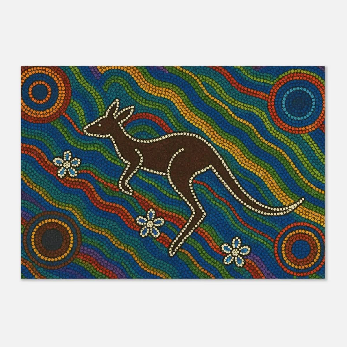 Aboriginal Kangaroo Dreaming Wall Art Print - Aluminum Print - 70x100 cm / 28x40″ -