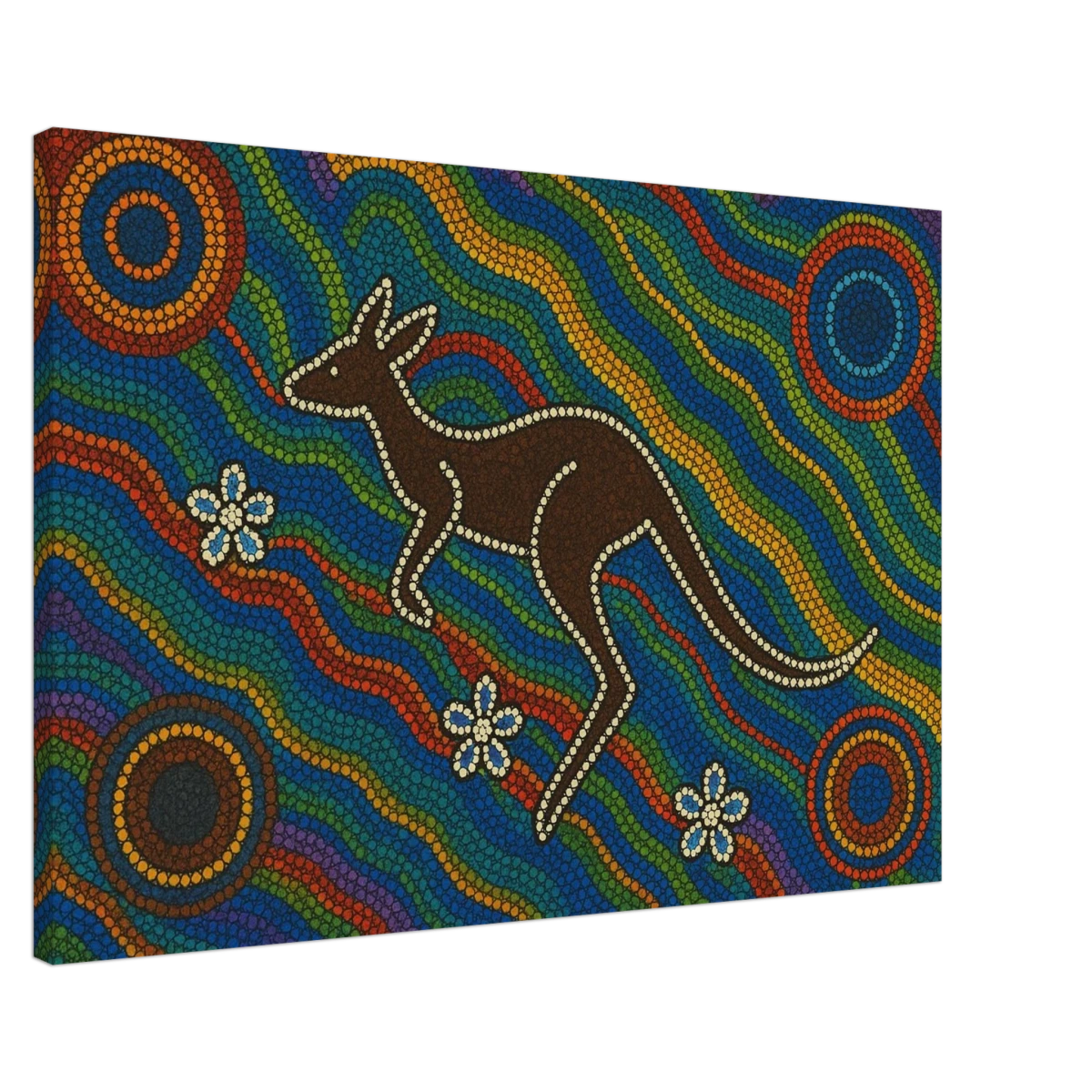 Aboriginal Kangaroo Dreaming Wall Art Print - Canvas - 60x90 cm / 24x36″ -