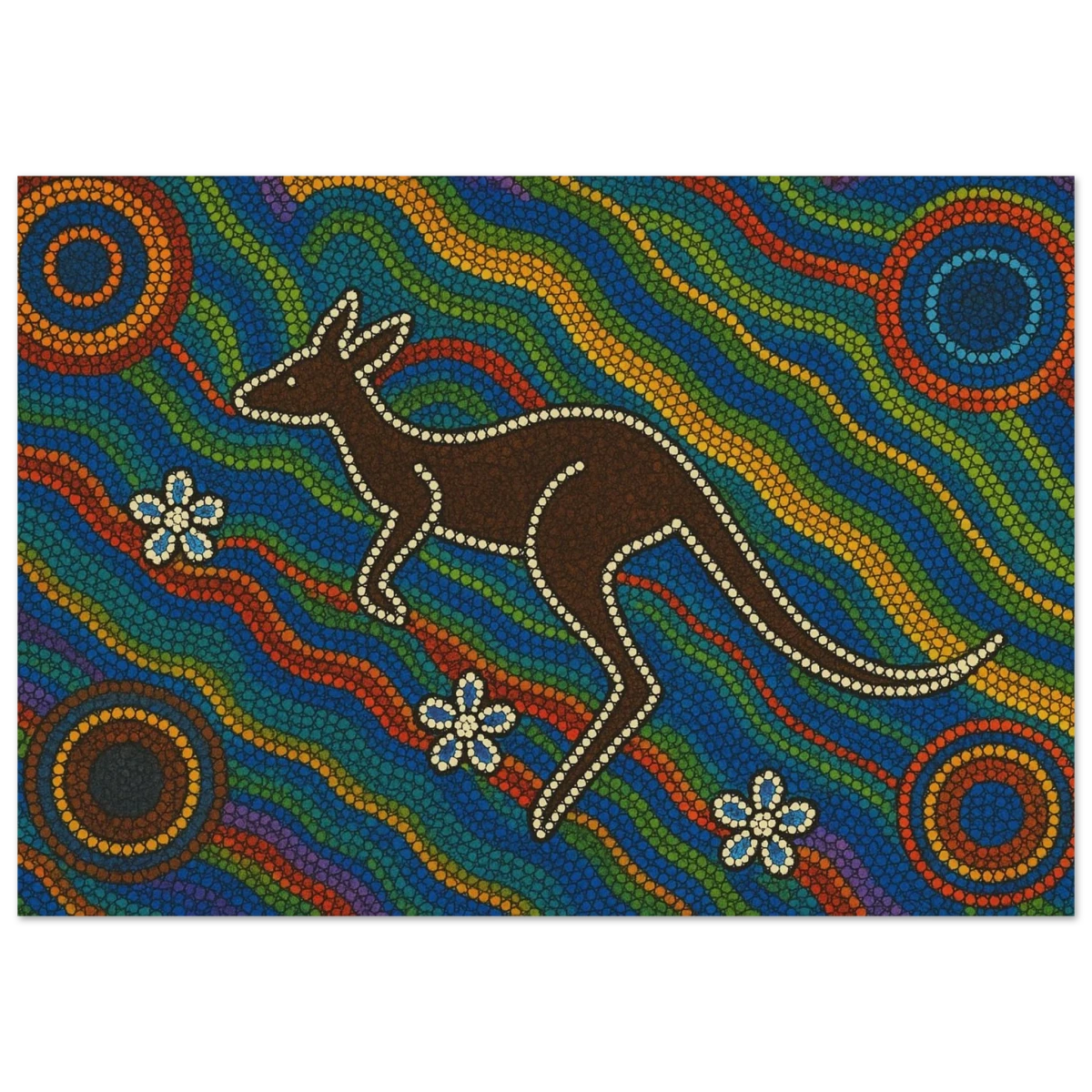 Aboriginal Kangaroo Dreaming Wall Art Print - Fine Art Poster - 70x100 cm / 28x40″ -