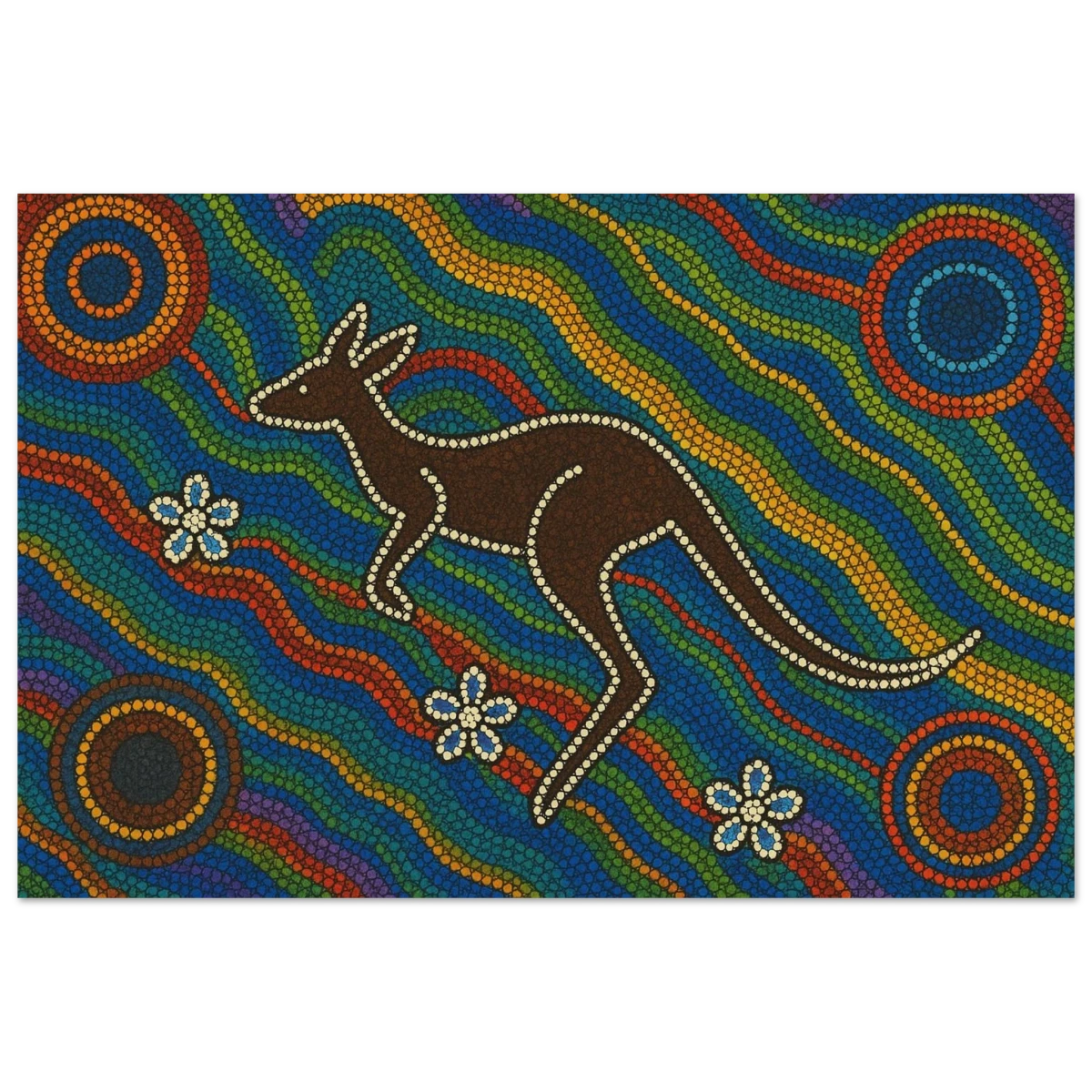 Aboriginal Kangaroo Dreaming Wall Art Print - Fine Art Poster - 30x45 cm / 12x18″ -