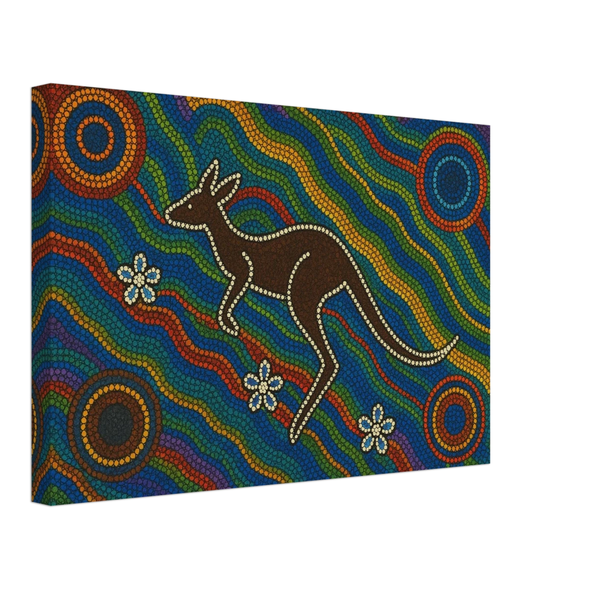 Aboriginal Kangaroo Dreaming Wall Art Print - Canvas - 30x45 cm / 12x18″ -