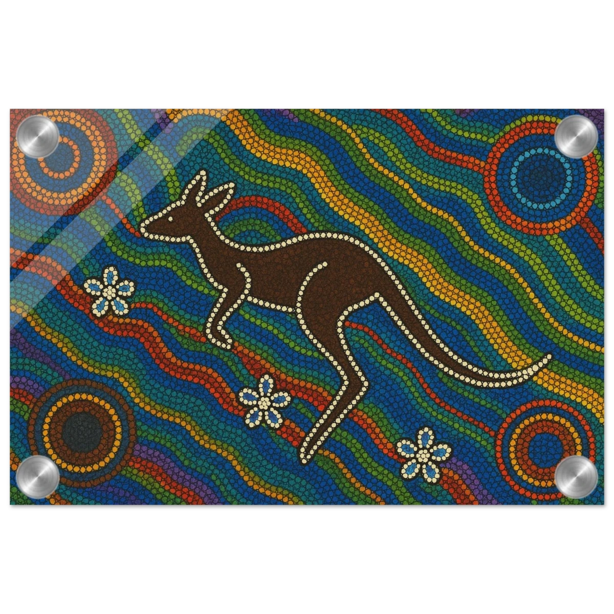 Aboriginal Kangaroo Dreaming Wall Art Print - Acrylic Print - 20x30 cm / 8x12″ -