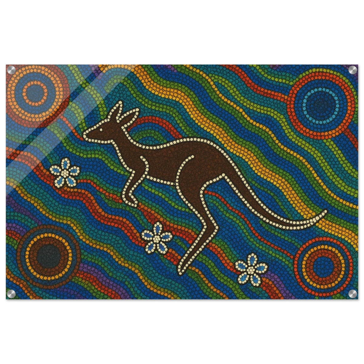 Aboriginal Kangaroo Dreaming Wall Art Print - Acrylic Print - 60x90 cm / 24x36″ -