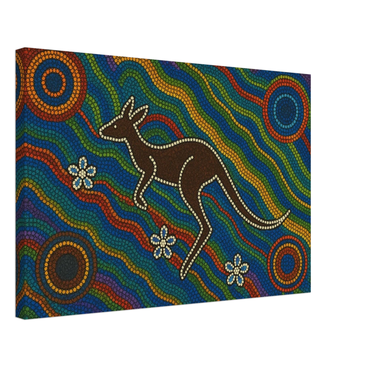Aboriginal Kangaroo Dreaming Wall Art Print - Canvas - 40x60 cm / 16x24″ -