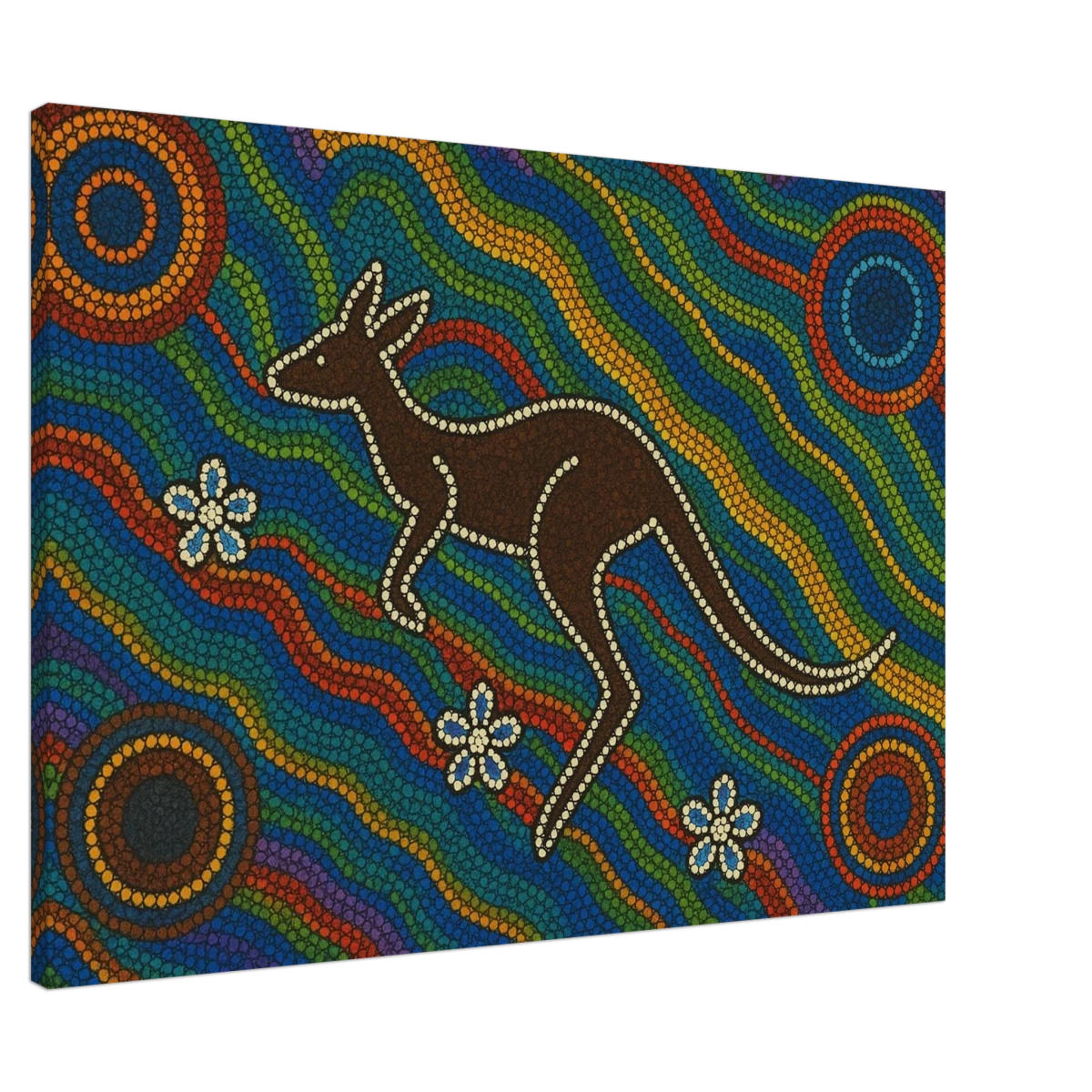 Aboriginal Kangaroo Dreaming Wall Art Print - Canvas - 70x100 cm / 28x40″ -