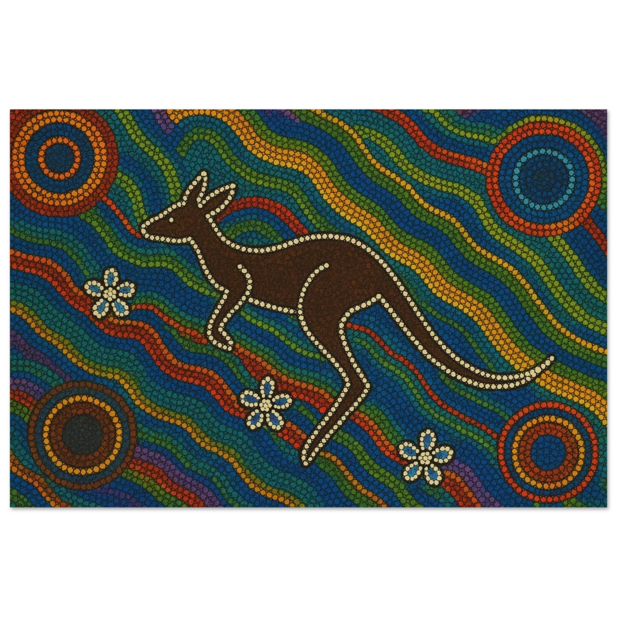 Aboriginal Kangaroo Dreaming Wall Art Print - Wood Prints - 50x75 cm / 20x30″ -
