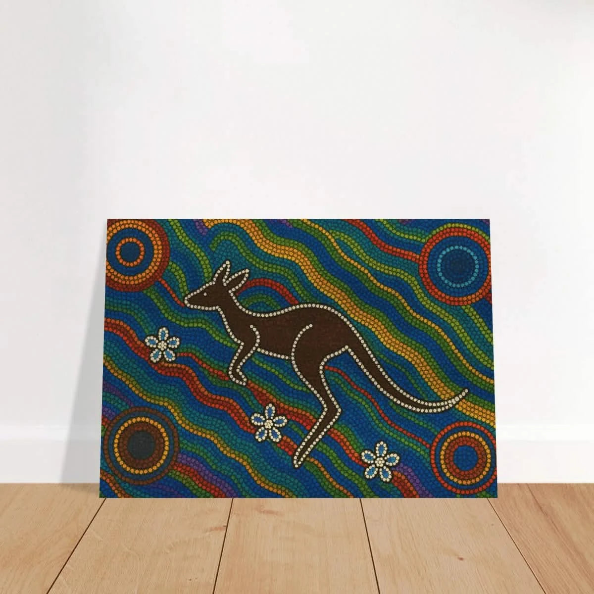 Aboriginal Kangaroo Dreaming Wall Art Print - Brushed Aluminum Print - 70x100 cm / 28x40″ -