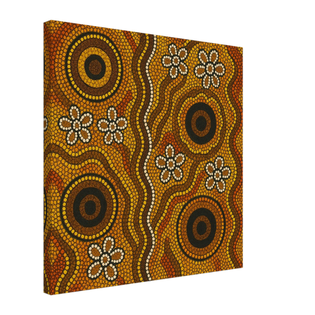Aboriginal Ochre Earth Tones Wall Art Print - Canvas - 50x50 cm / 20x20″ -