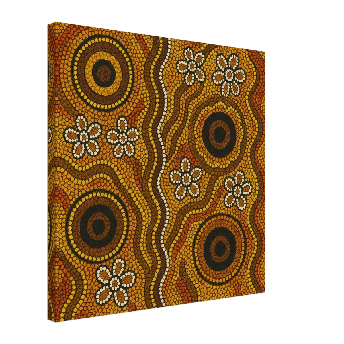 Aboriginal Ochre Earth Tones Wall Art Print - Canvas - 50x50 cm / 20x20″ -