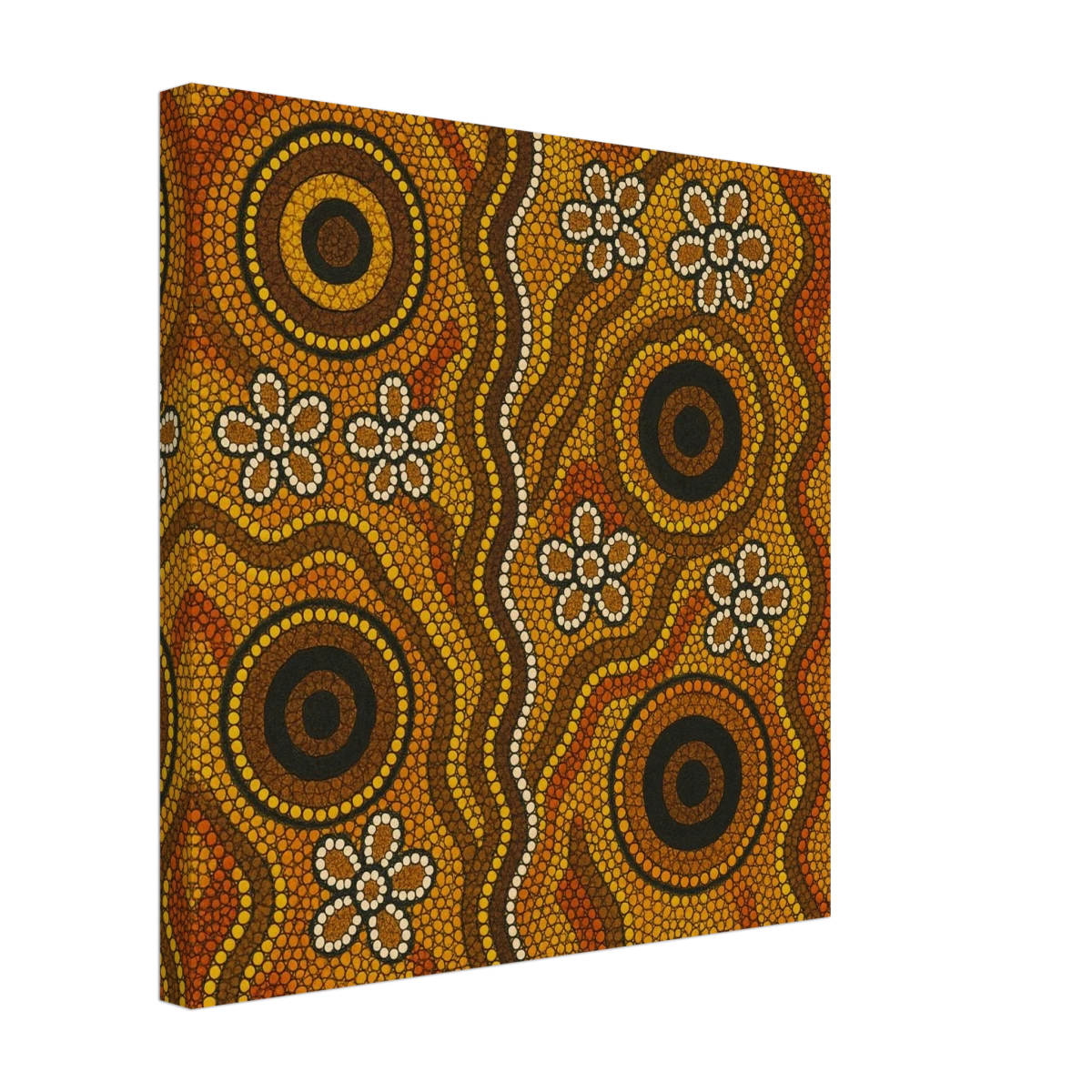 Aboriginal Ochre Earth Tones Wall Art Print - Canvas - 40x40 cm / 16x16″ -